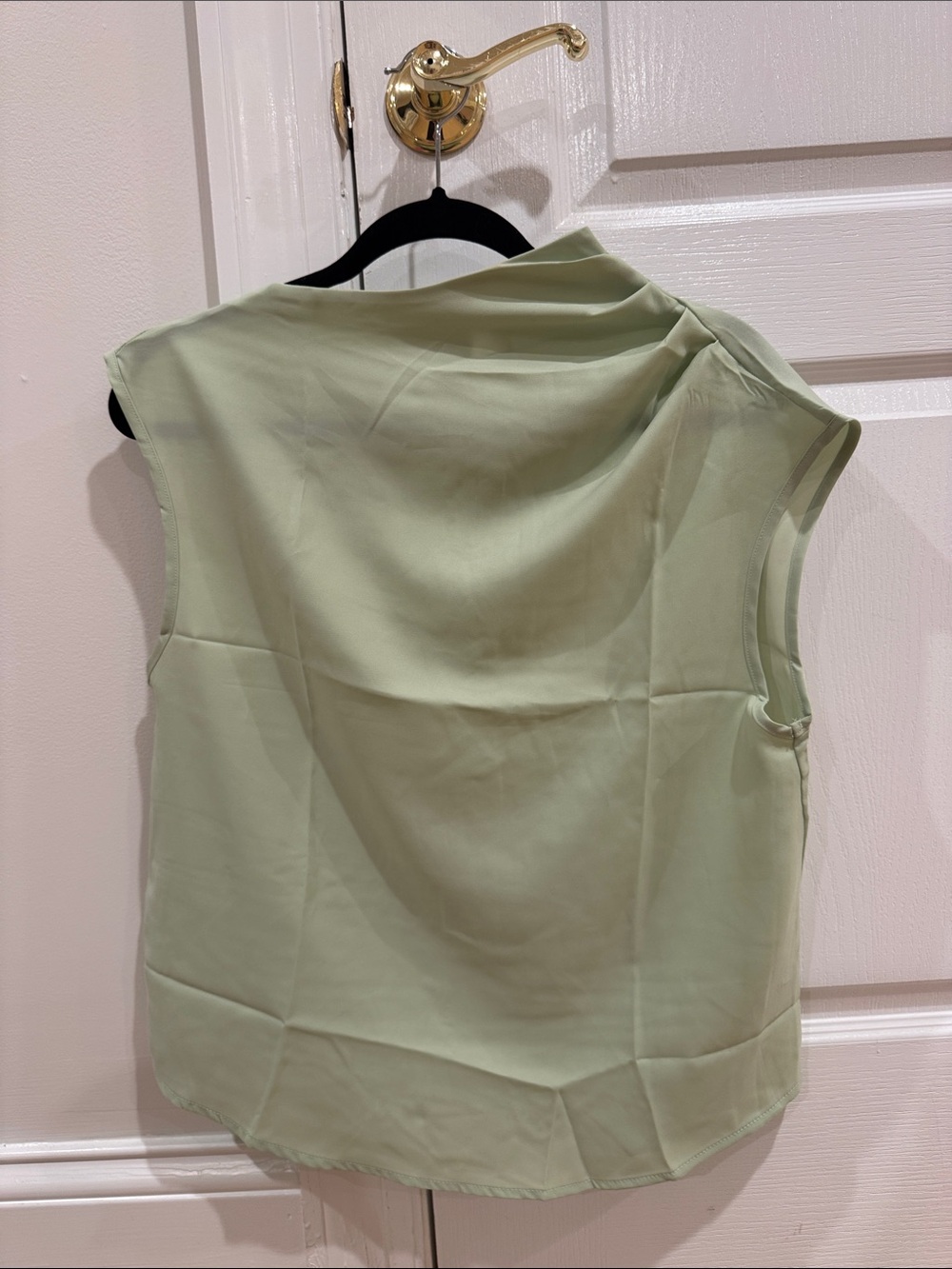 Sleeveless Draped Top in Light Sage